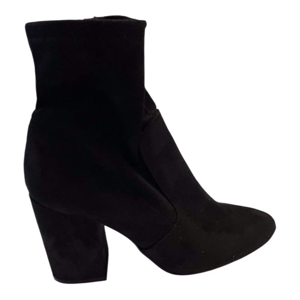 madeen girl Women's Black Textile Ankle Block Heels Boots,7.5M - Picture 5 of 12